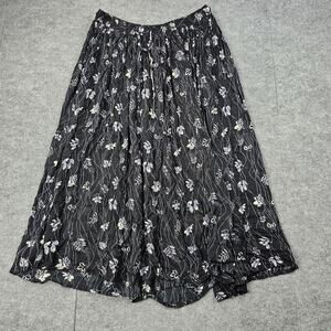 Vintage Unity Casuals Skirt Womens Pull On Cottage Floral Boho Midi Garden Fairy